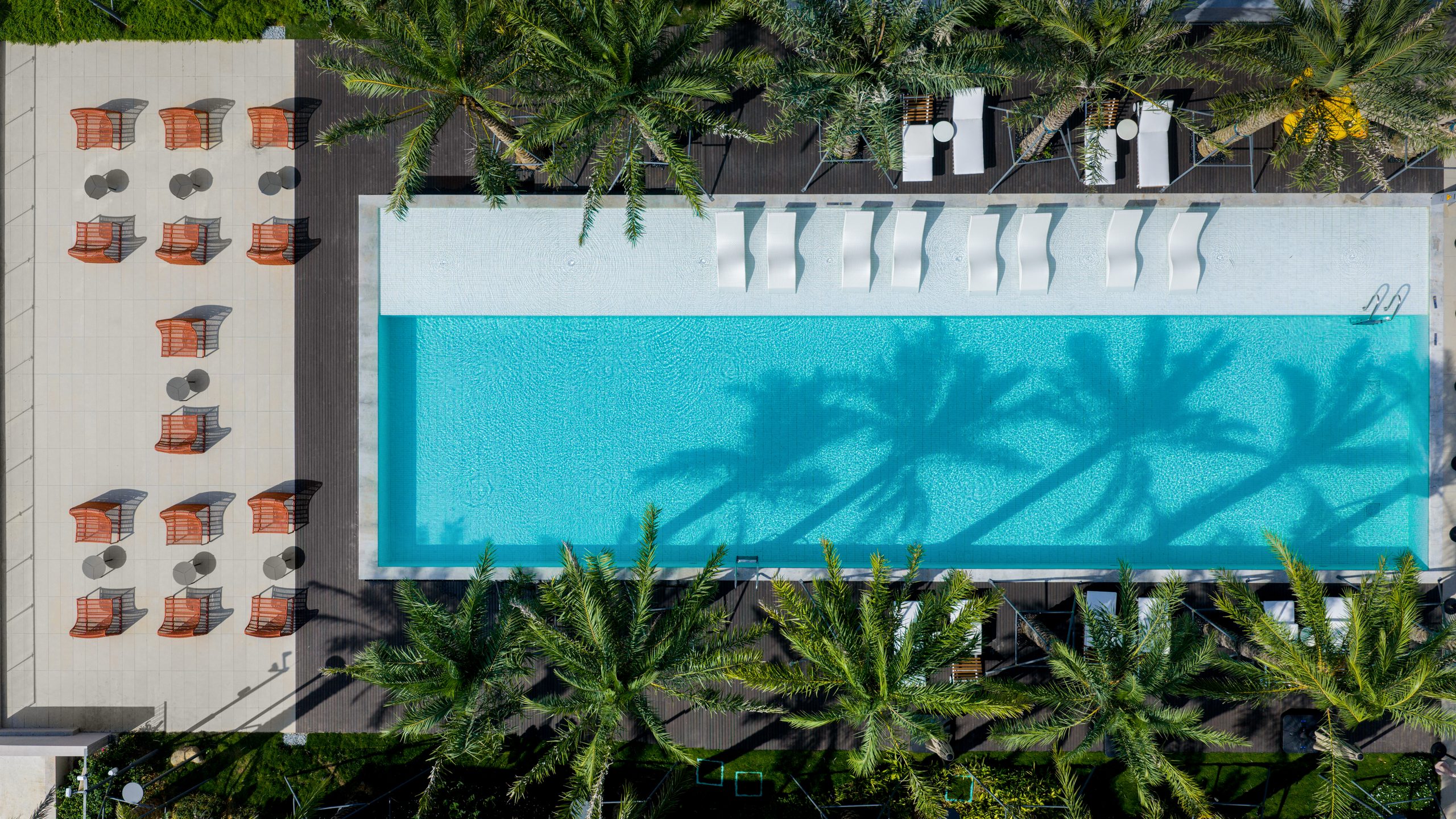 Resort pool by the sea